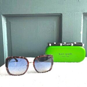 Kate Spade Kimber Sunglasses - Tortoise Frame, Blue Lenses